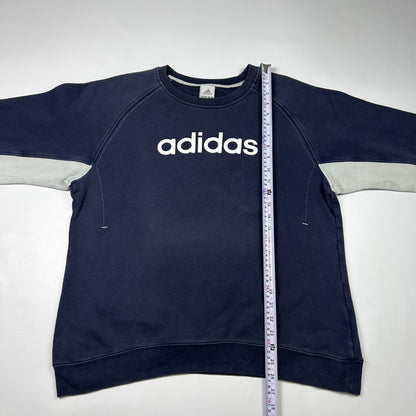 M - Adidas 2000's Navy Logo Crewneck Sweatshirt