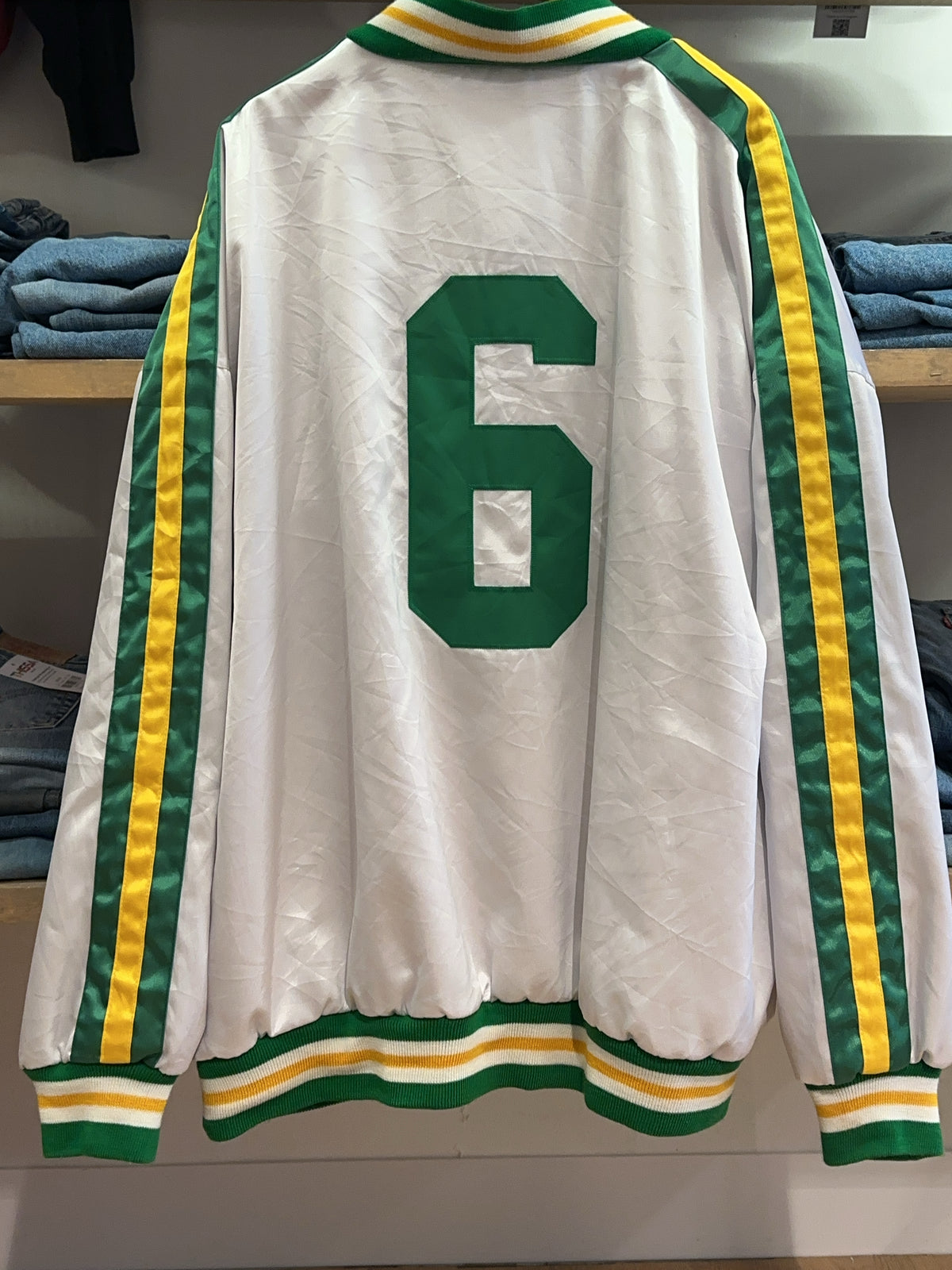 3XL - Boston Celtics Hardwood Classics Mitchell & Ness Bill Russel Satin Jacket