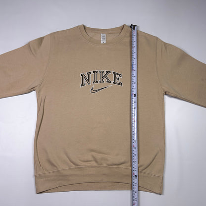 S - Nike 2000's Tan Embroidered Crewneck Sweatshirt