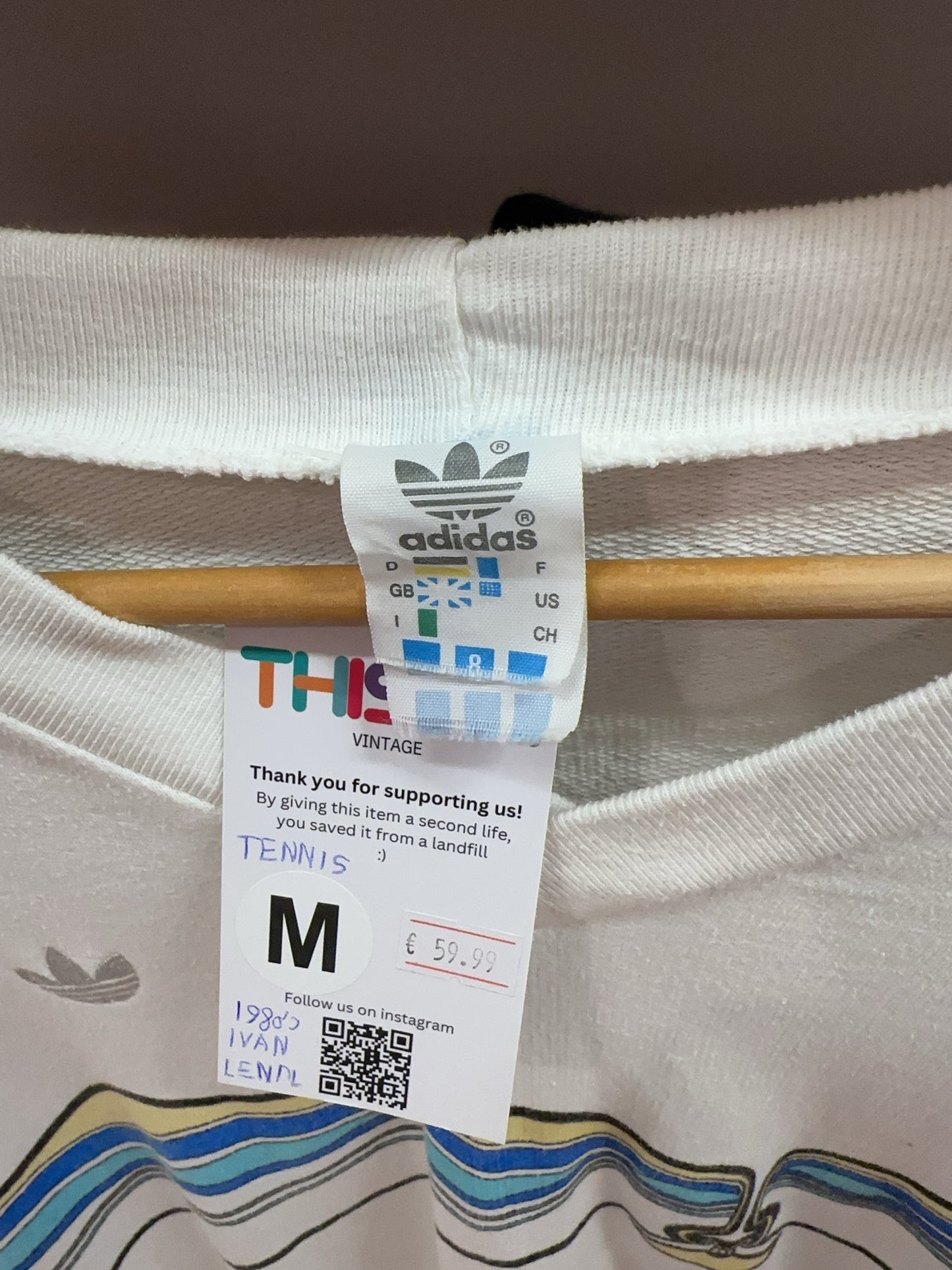 Vintage Adidas Tennis Graphic Sweatshirt - M