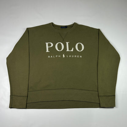 M - 2000's Polo Ralph Lauren Olive Green Logo Sweatshirt