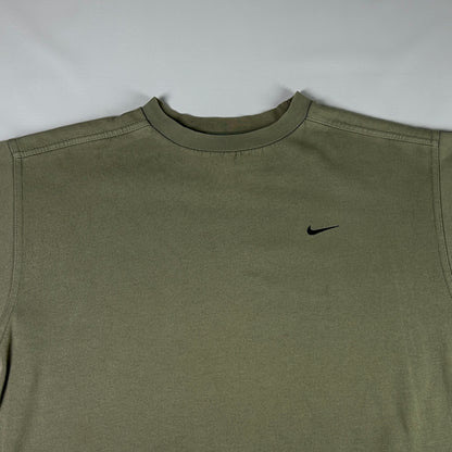 M - 2000's Nike Olive Green Long Sleeve Crewneck T-Shirt