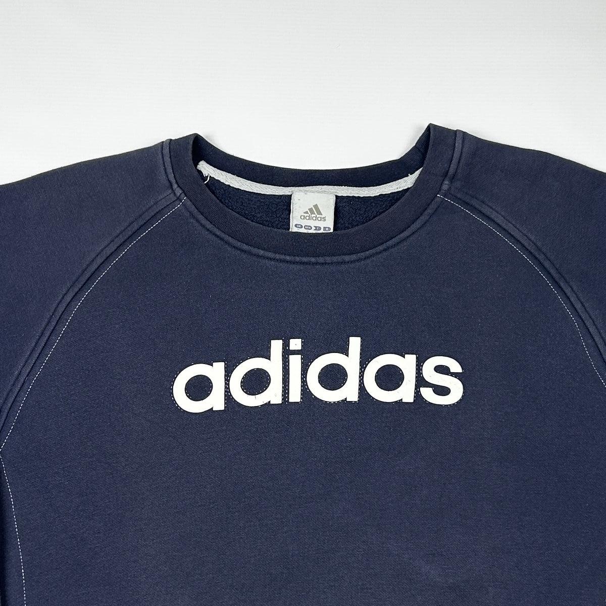M - Adidas 2000's Navy Logo Crewneck Sweatshirt