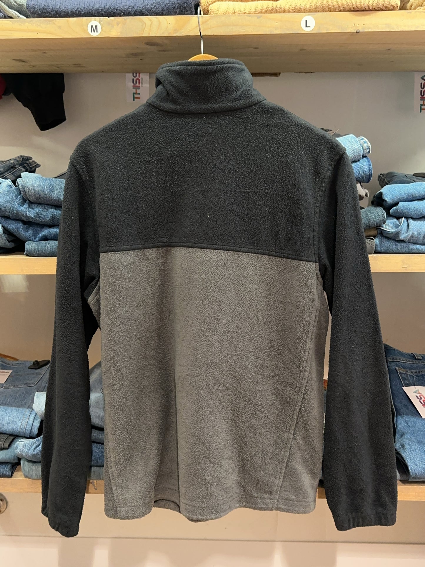 M - Columbia Fleece Black Gray