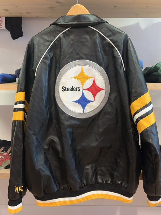 XXL - Vintage 2000's Pittsburgh Steelers Leather NFL Jacket