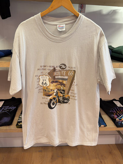L - Hanes Beefy-T Route 66 Graphic T-Shirt