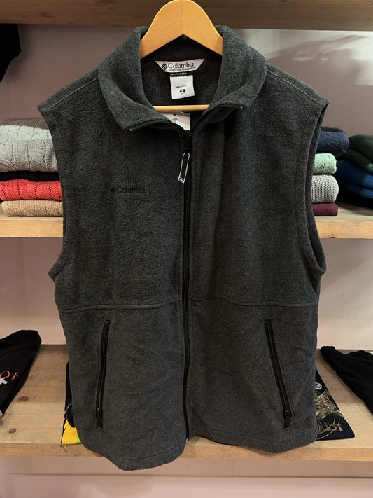 Columbia Men’s Charcoal Fleece Full-Zip Vest - M