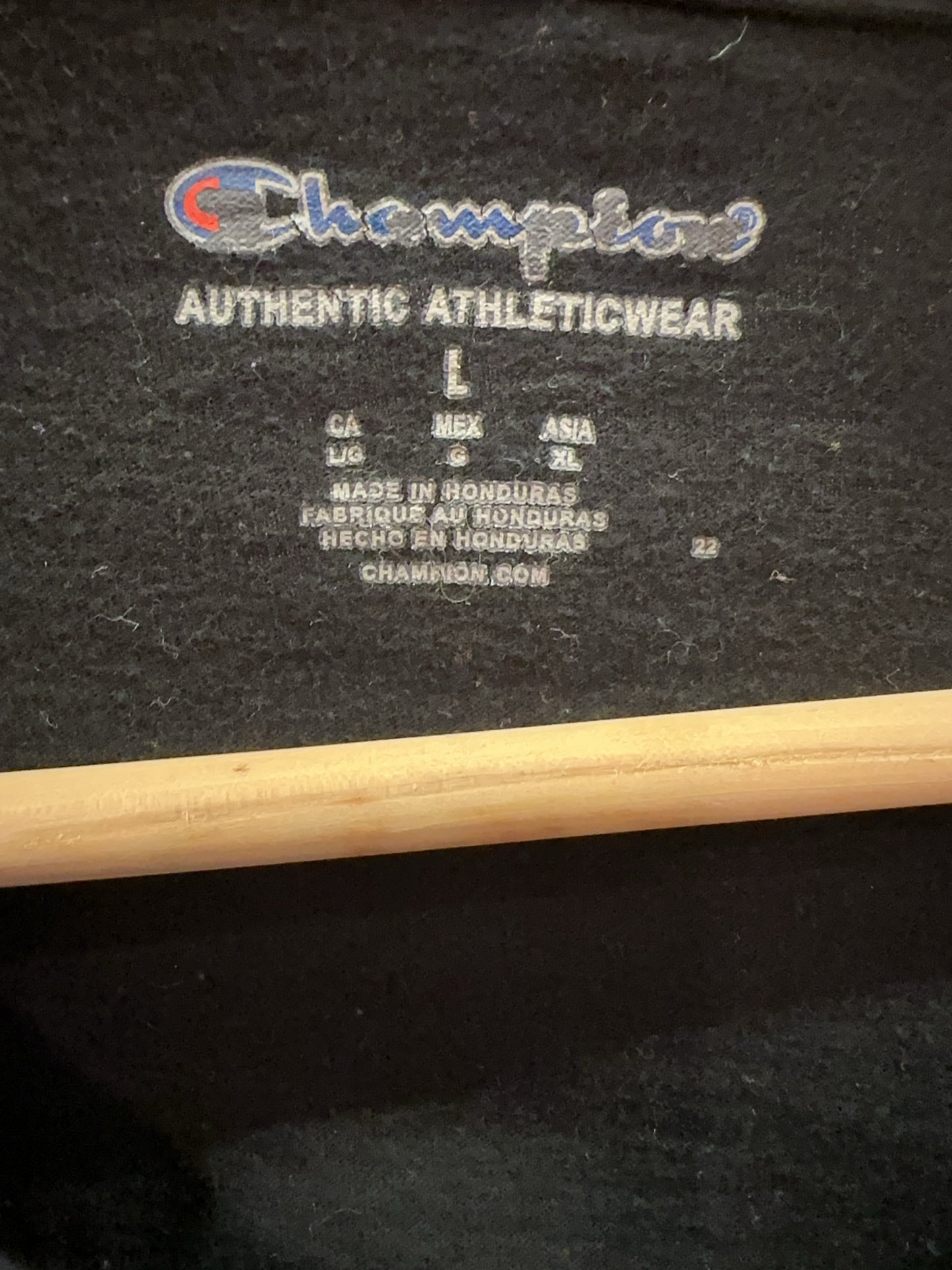 Champion Black Logo Long Sleeve T-Shirt - Large