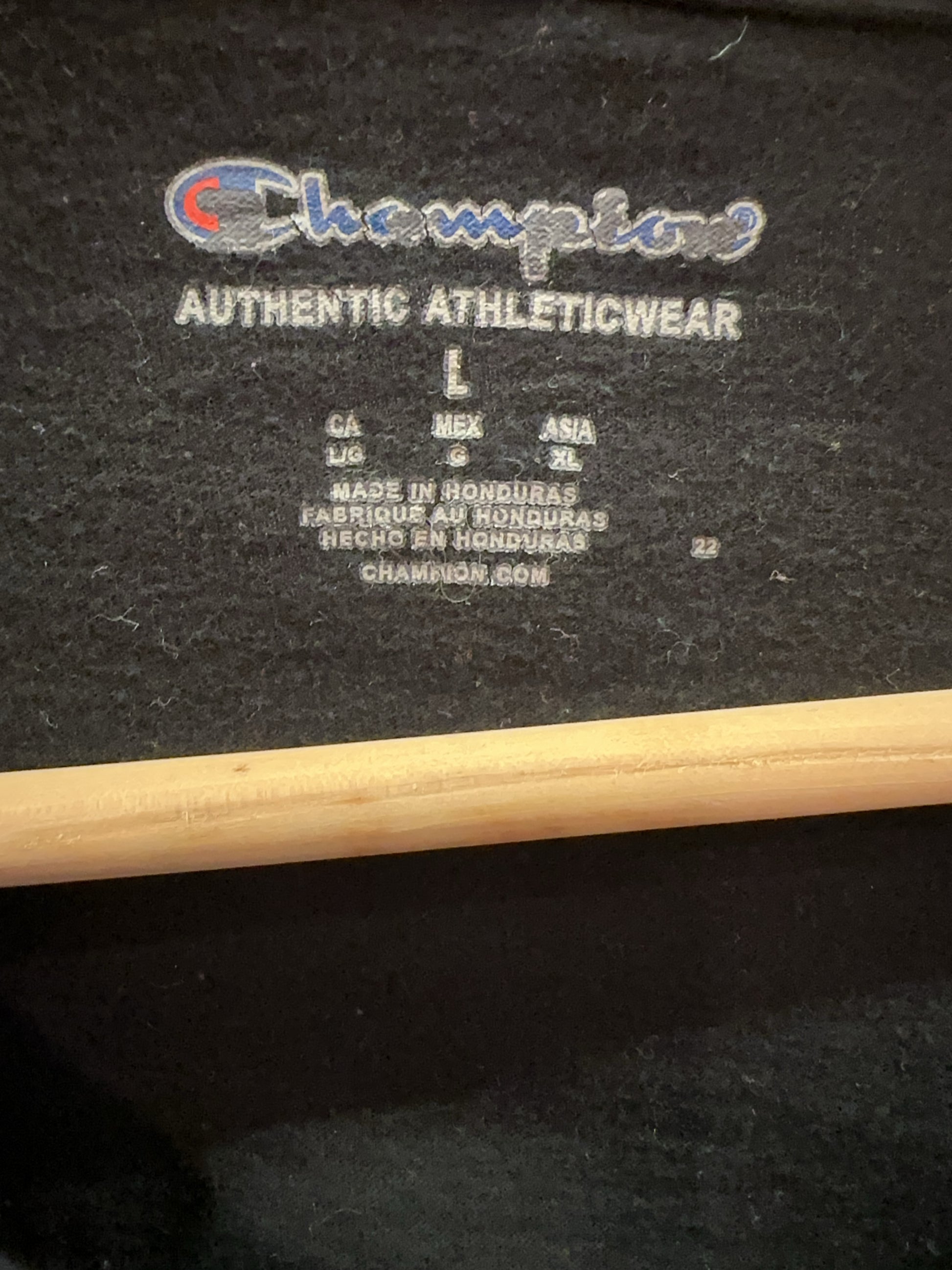 Champion Black Logo Long Sleeve T-Shirt - Large