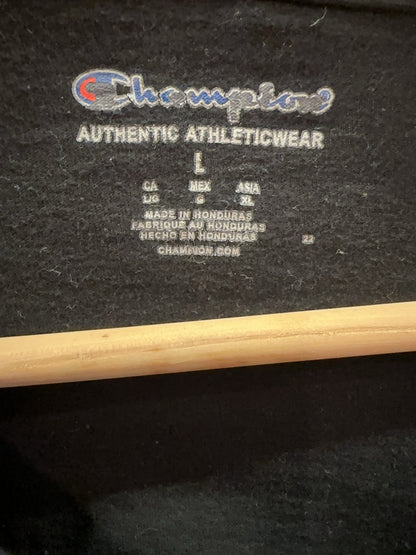 Champion Black Logo Long Sleeve T-Shirt - Large