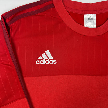 L - 2015-2016 Adidas FC Bayern Munich Red Long Sleeve Sweatshirt