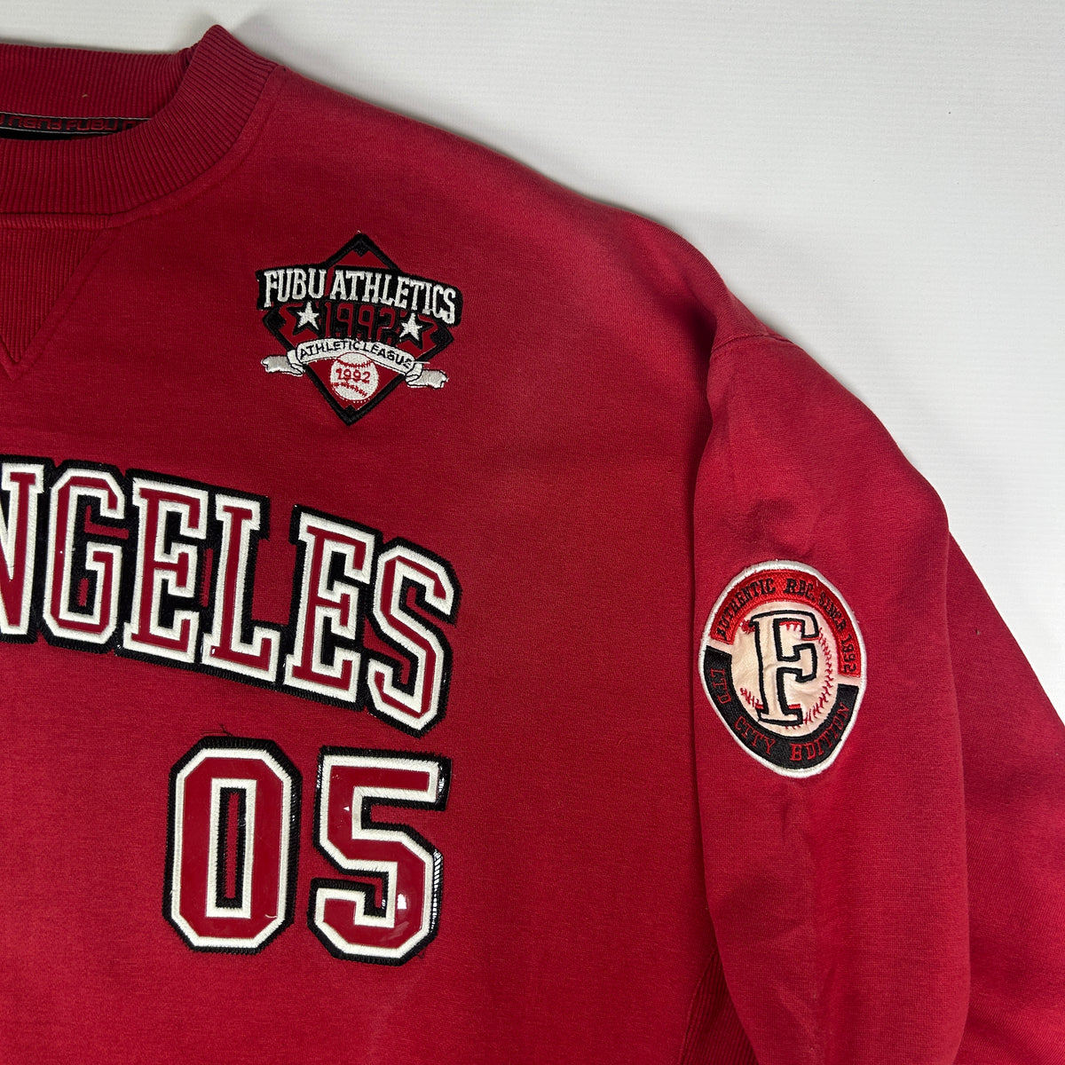 XXL - Vintage 1990's FUBU Los Angeles 05 Red Graphic Sweatshirt