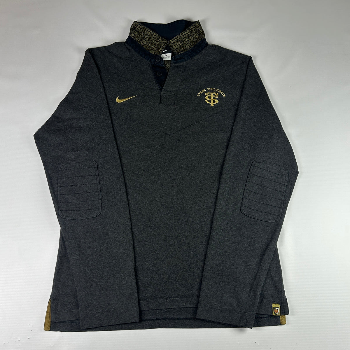 L - Vintage 2000's Nike Stade Toulousain Long Sleeve Rugby Polo