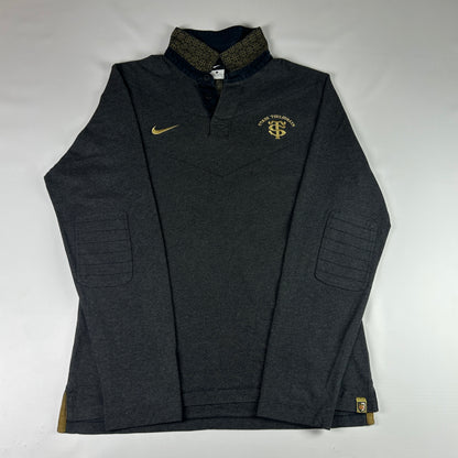 L - Vintage 2000's Nike Stade Toulousain Long Sleeve Rugby Polo