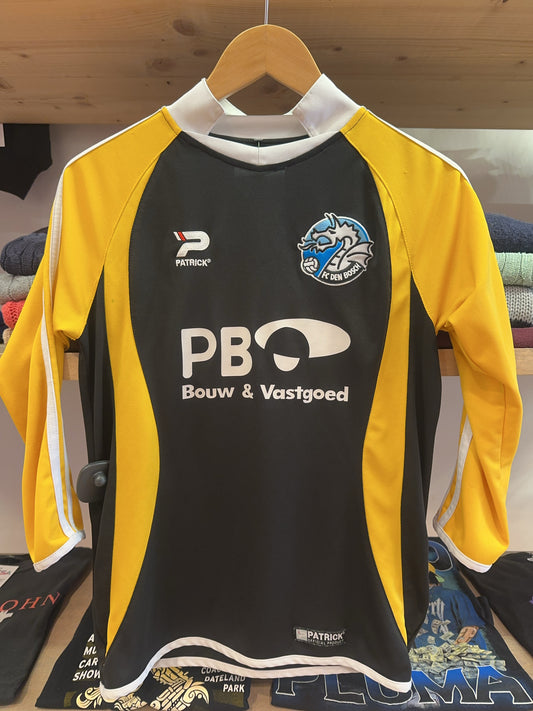 2007/08 FC Den Bosch Away Patrick Football Shirt Jersey #6 Black Yellow XS