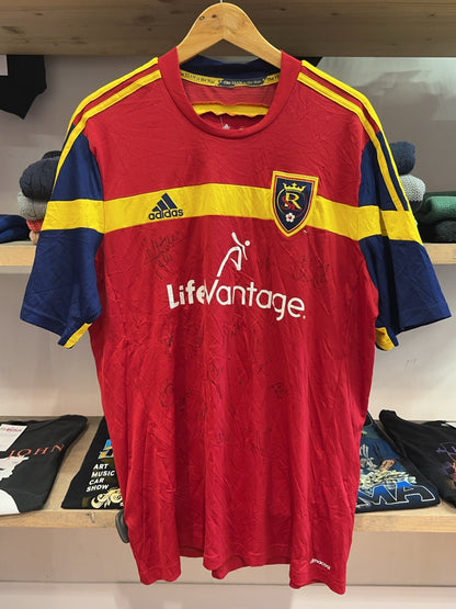 2014-2015 Adidas Real Salt Lake MLS Squad Signed Football Jersey XL