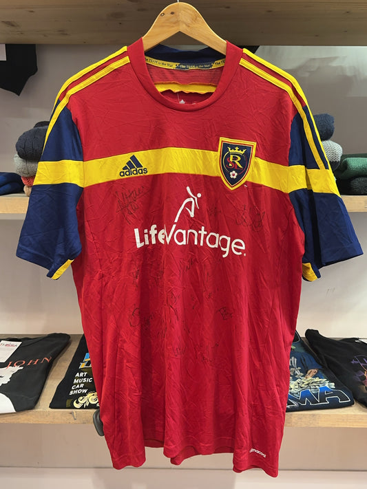 2014-2015 Adidas Real Salt Lake MLS Squad Signed Football Jersey XL
