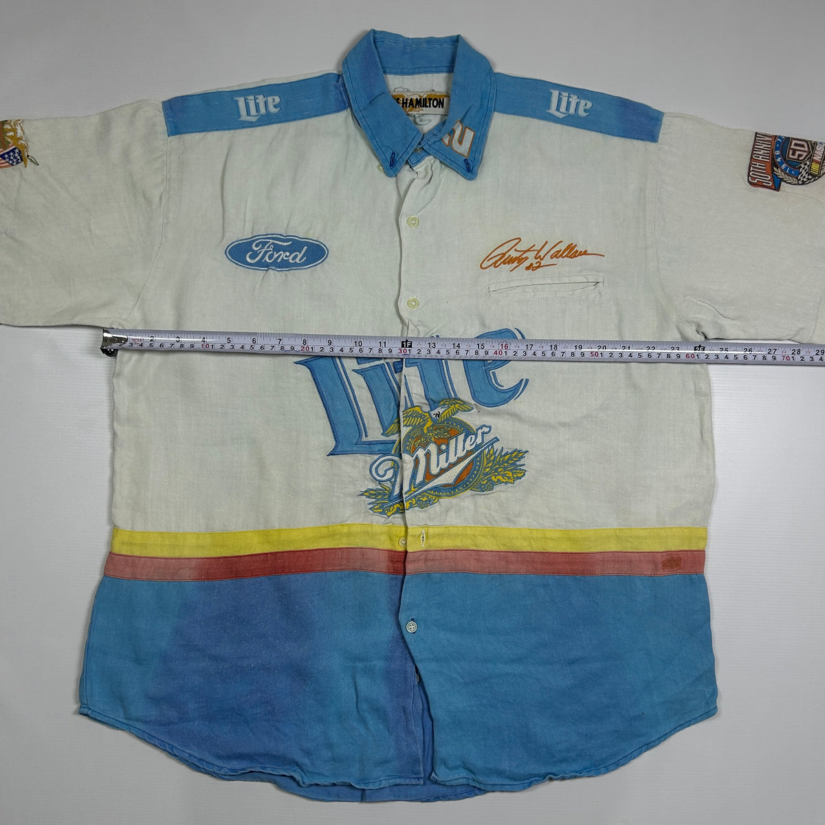 XL - Vintage 1990's Jeff Hamilton Miller Lite Racing Sponsor Button-Up Shirt