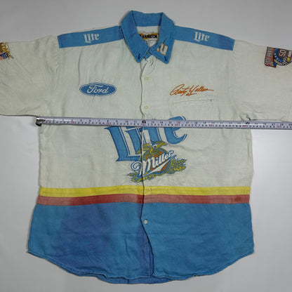 XL - Vintage 1990's Jeff Hamilton Miller Lite Racing Sponsor Button-Up Shirt