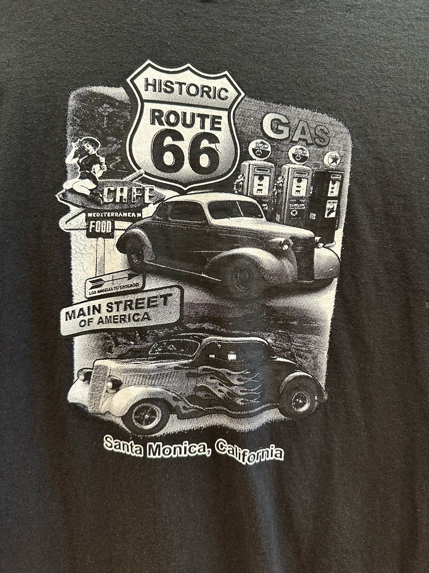 L - Historic Route 66 Santa Monica Graphic T-Shirt
