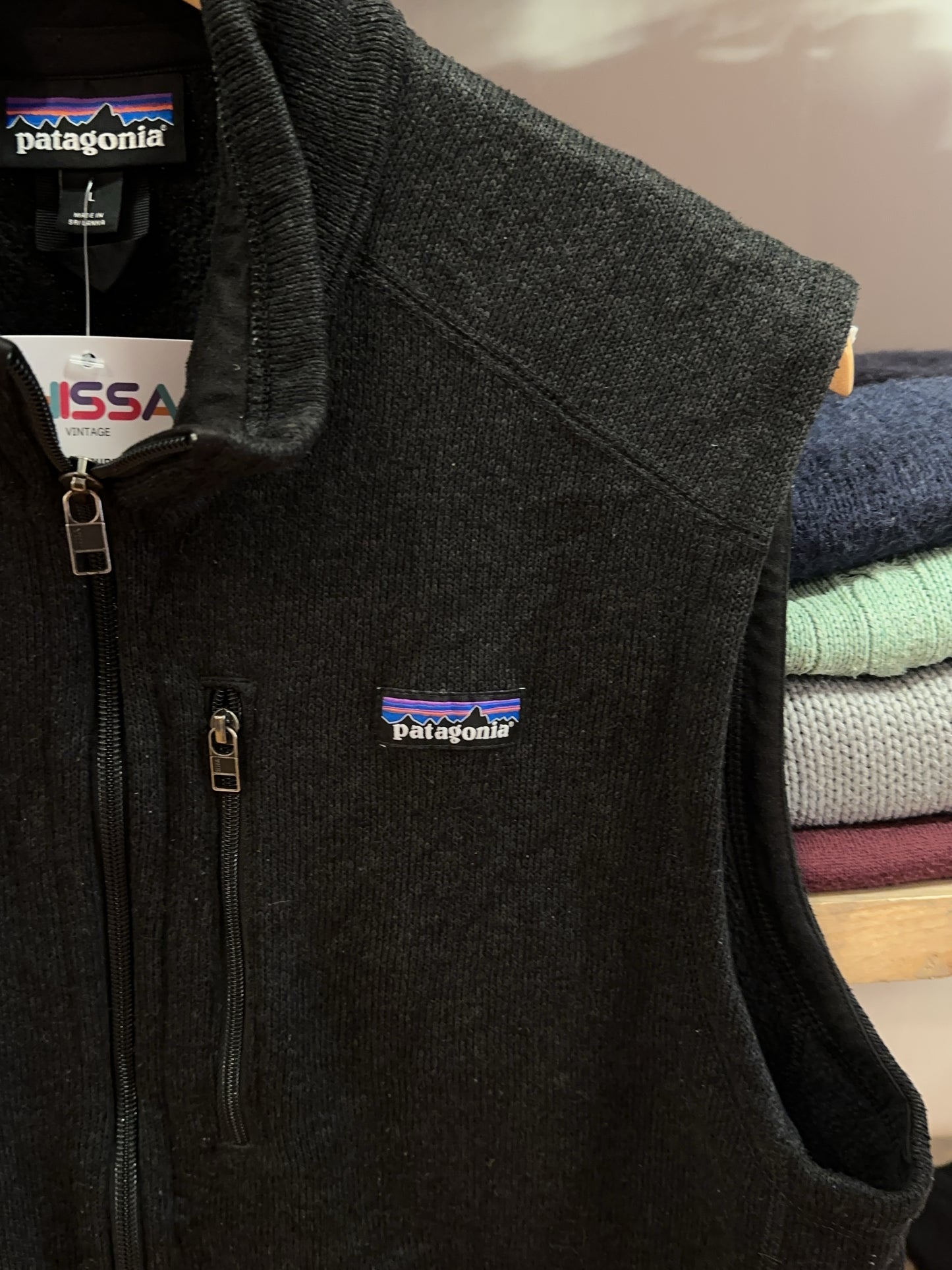 Patagonia Black Full-Zip Fleece Vest - L