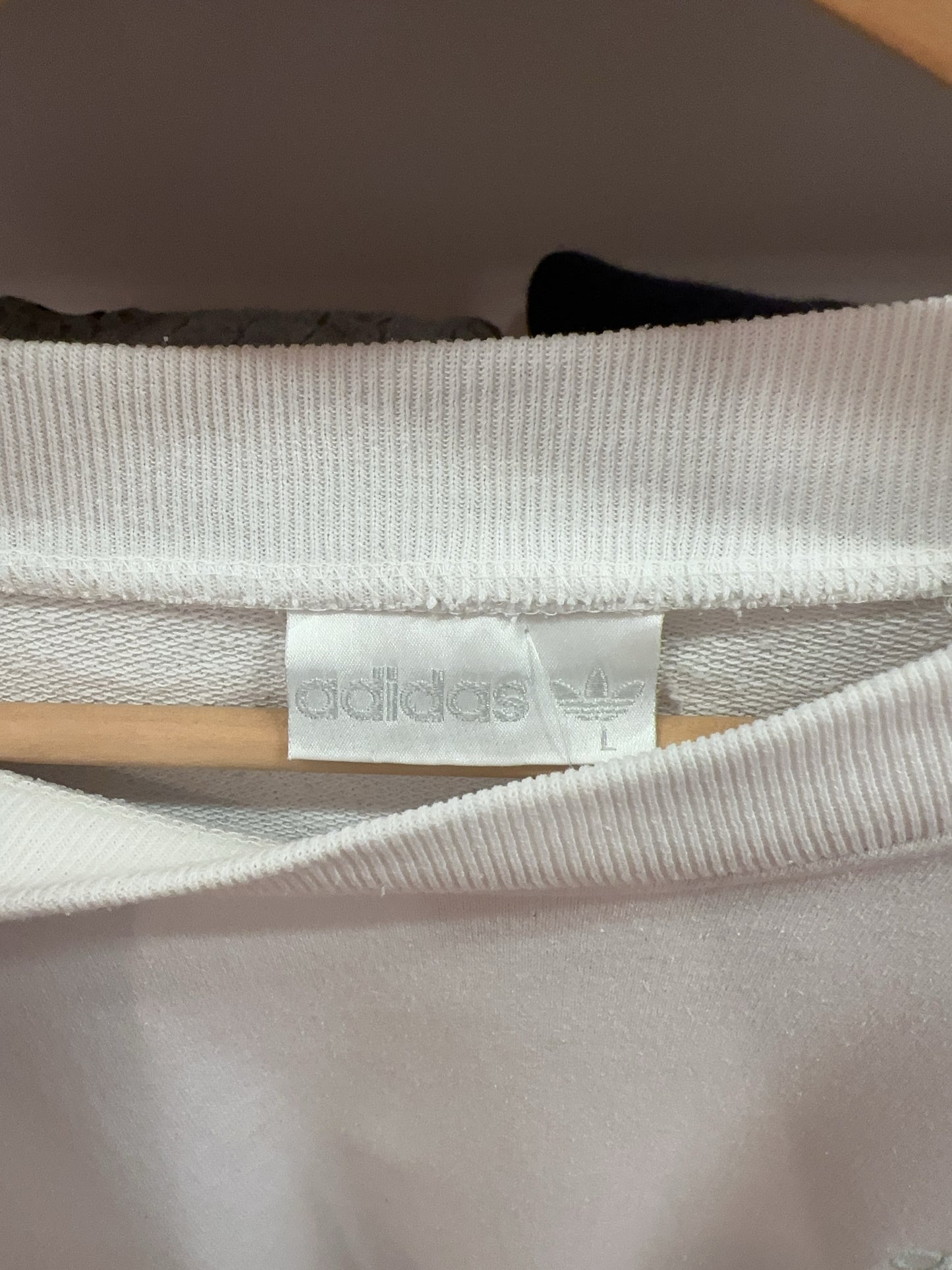 Adidas Basic Training Embroidered White Sweatshirt - L