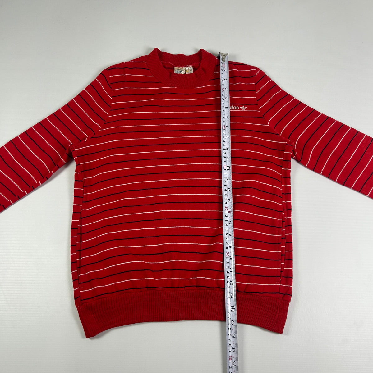 S - 1980's Vintage Adidas Stripes Ventex Sweatshirt
