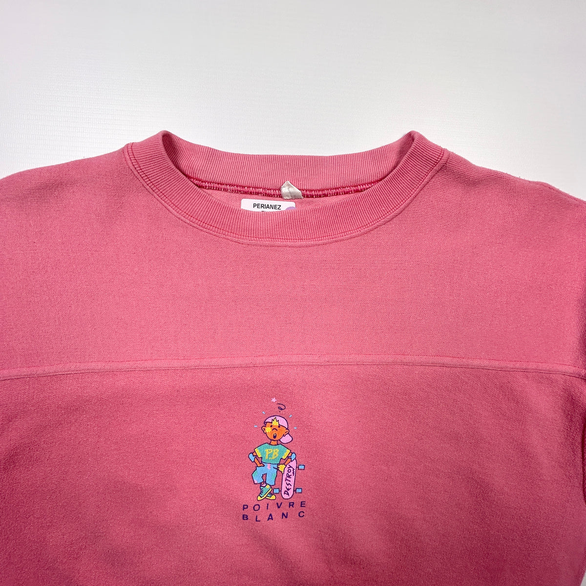 M - 1980's Vintage Sweatshirt Sweat Poivre blanc Vert Skate surf