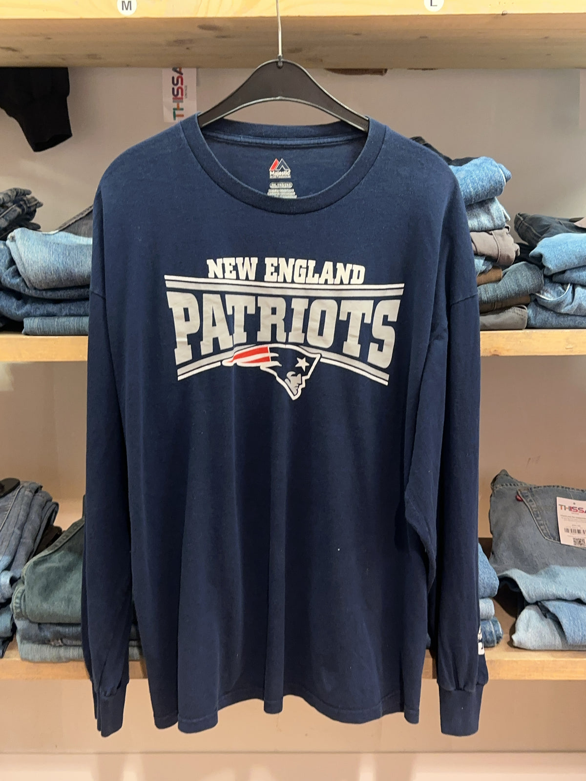 2XL - New England Patriots Long Sleeve Graphic T-Shirt