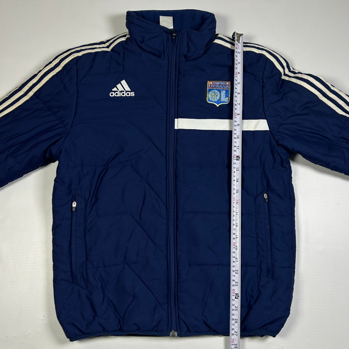 S - Vintage 2000's Adidas Olympique Lyonnais Blue Puffer Jacket