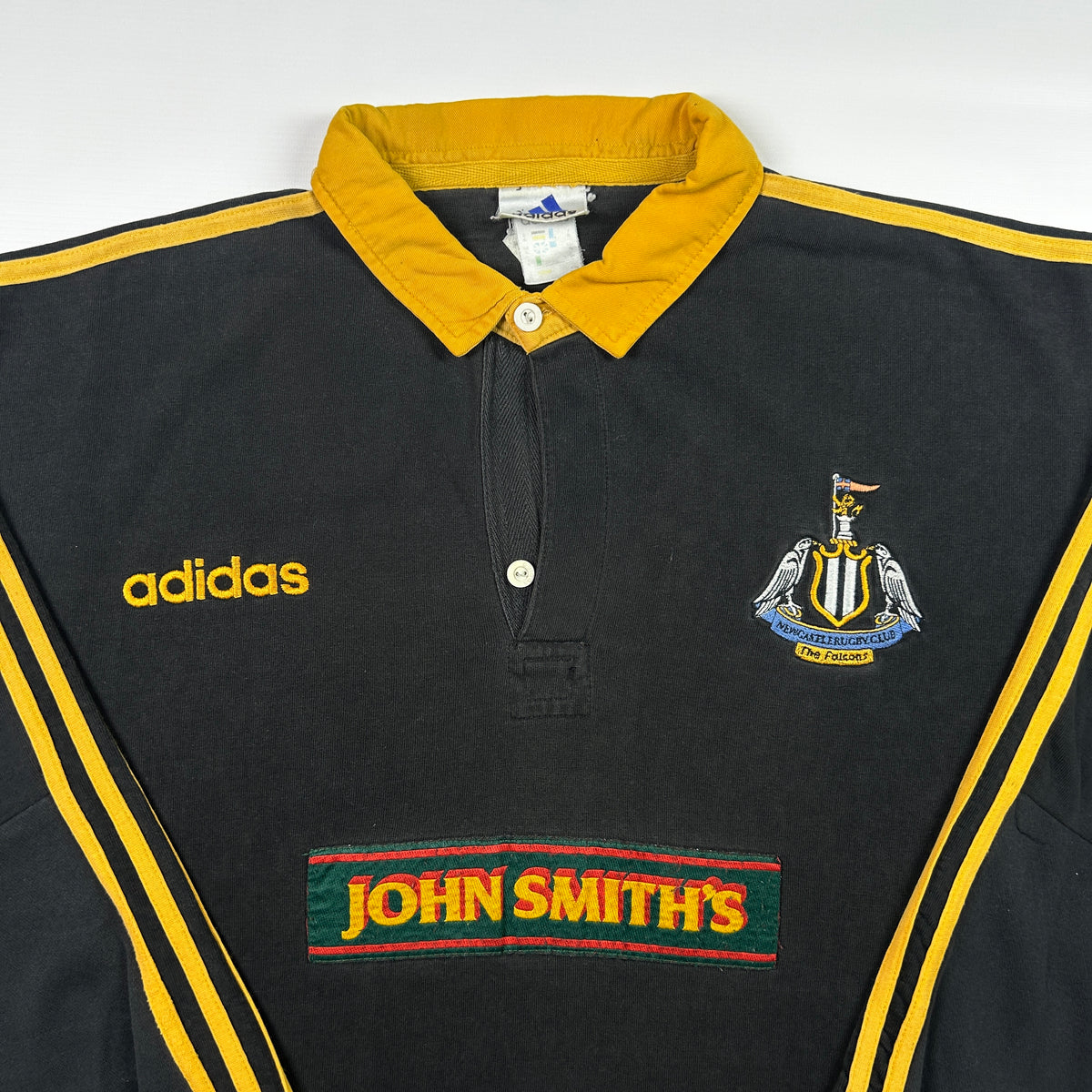XL - 1997-1998 Adidas Newcastle Falcons Rugby Club Long Sleeve Polo Shirt