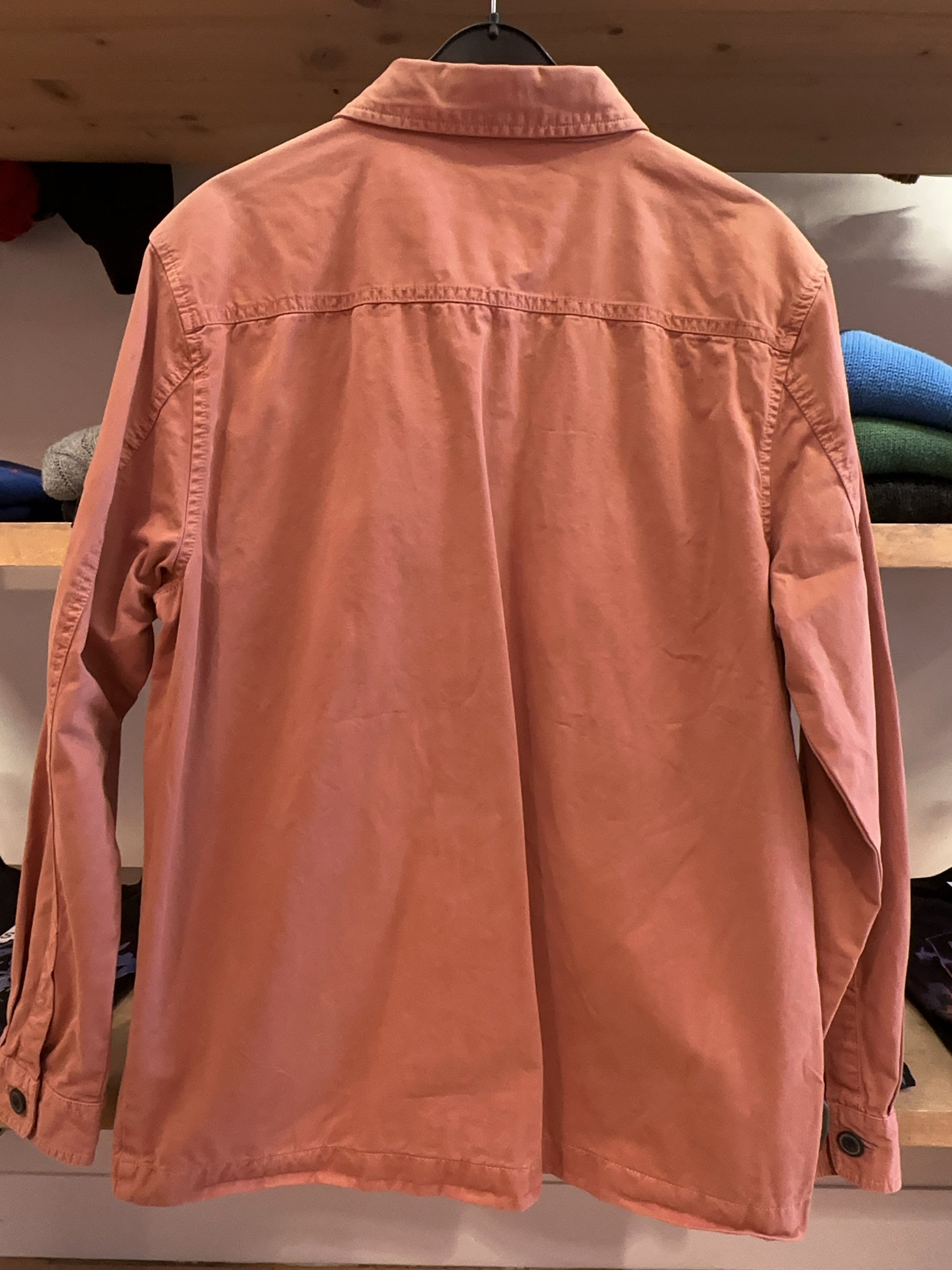 M - Barbour International Pink Button-Up Overshirt Jacket