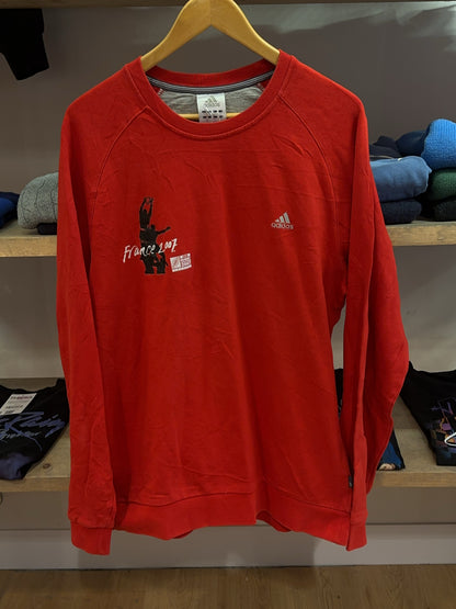 L - Vintage France 2007 Rugby Adidas Sweatshirt