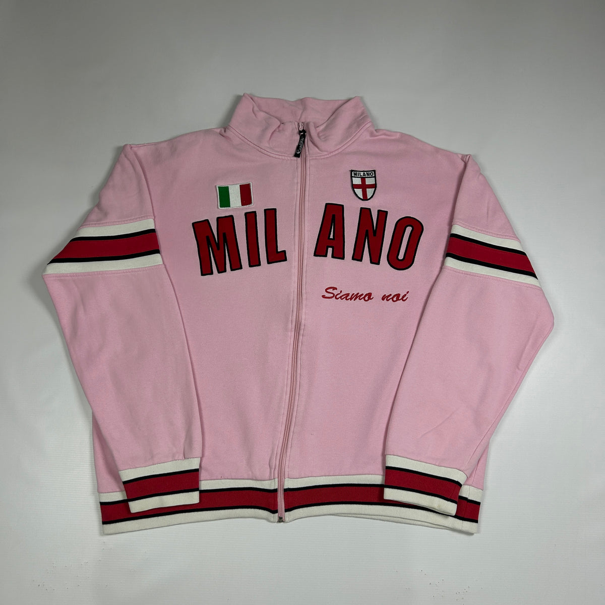 L - Vintage 2000's Pink Milano Zip-Up Track Jacket