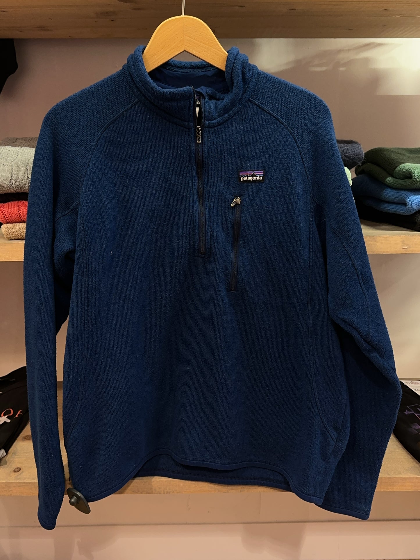 Patagonia Blue Quarter-Zip Fleece Pullover - M