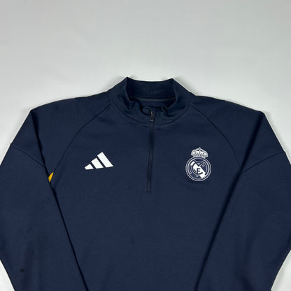 M - 2023-2024 Real Madrid Adidas AEROREADY Quarter-Zip Training Top