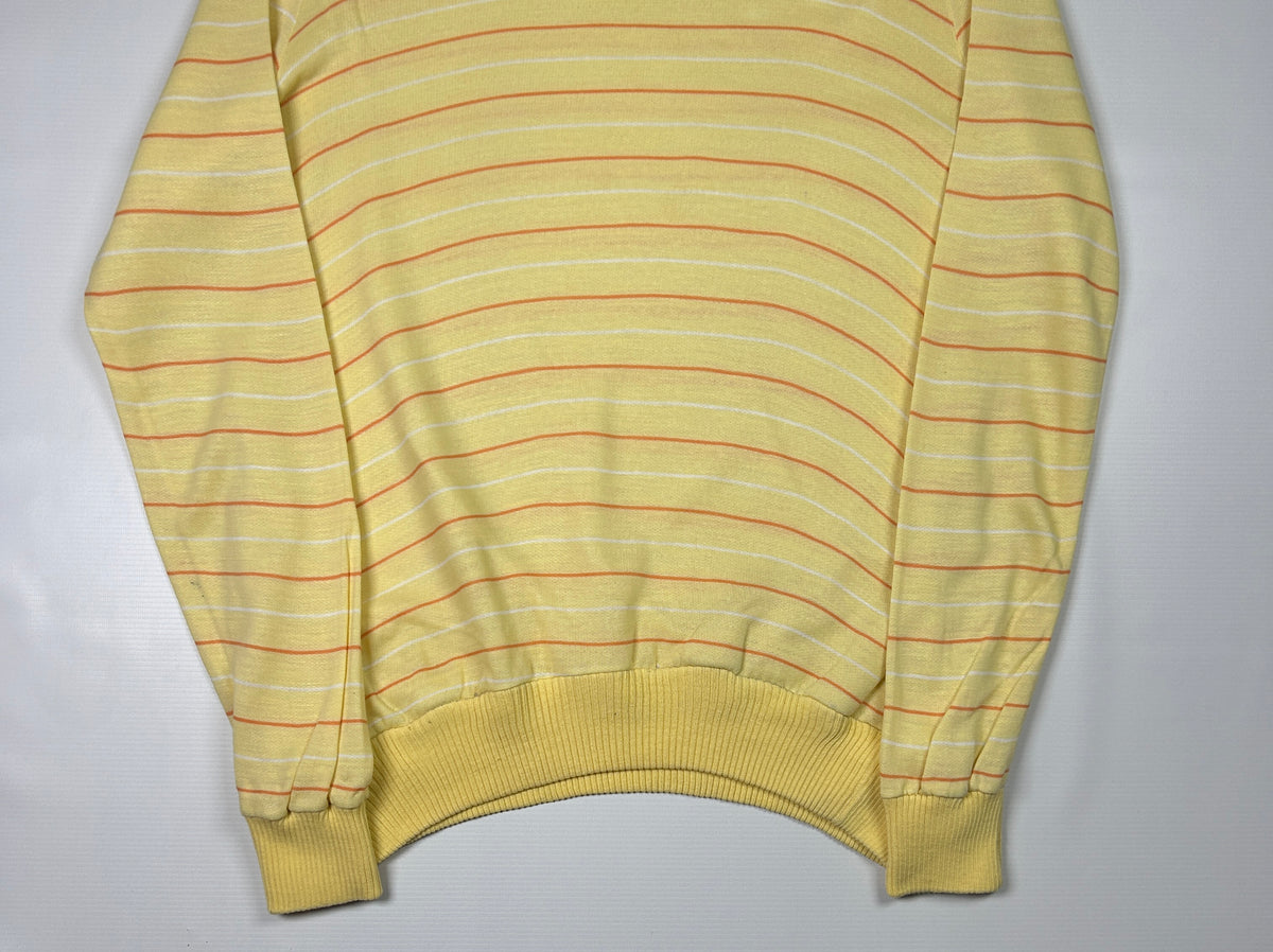 M - Adidas Vintage Yellow Striped 1990s Knit Sweater