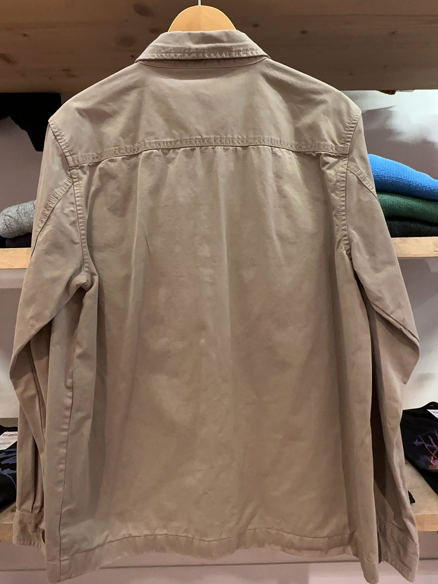 M - Barbour International Khaki Button-Up Overshirt Jacket