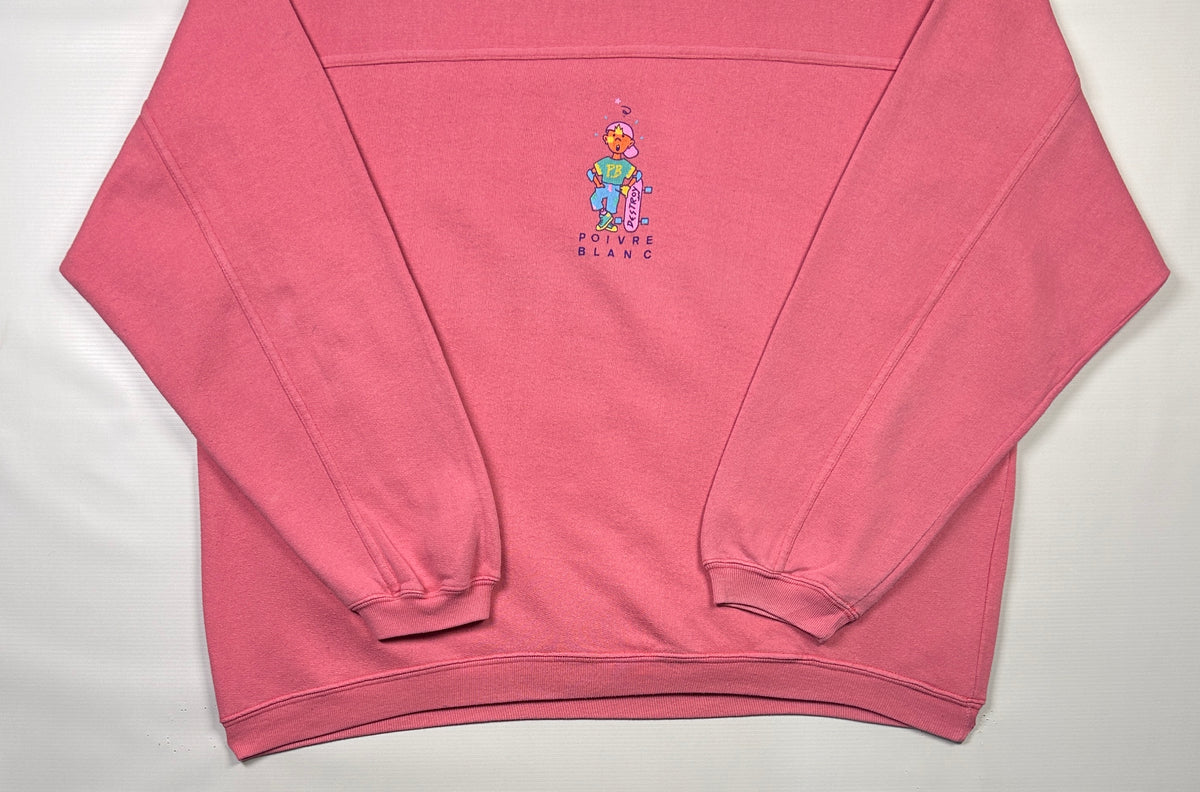 M - 1980's Vintage Sweatshirt Sweat Poivre blanc Vert Skate surf