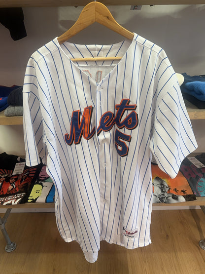 XXL - New York Mets Wright #5 Pinstripe Baseball Majestic Jersey