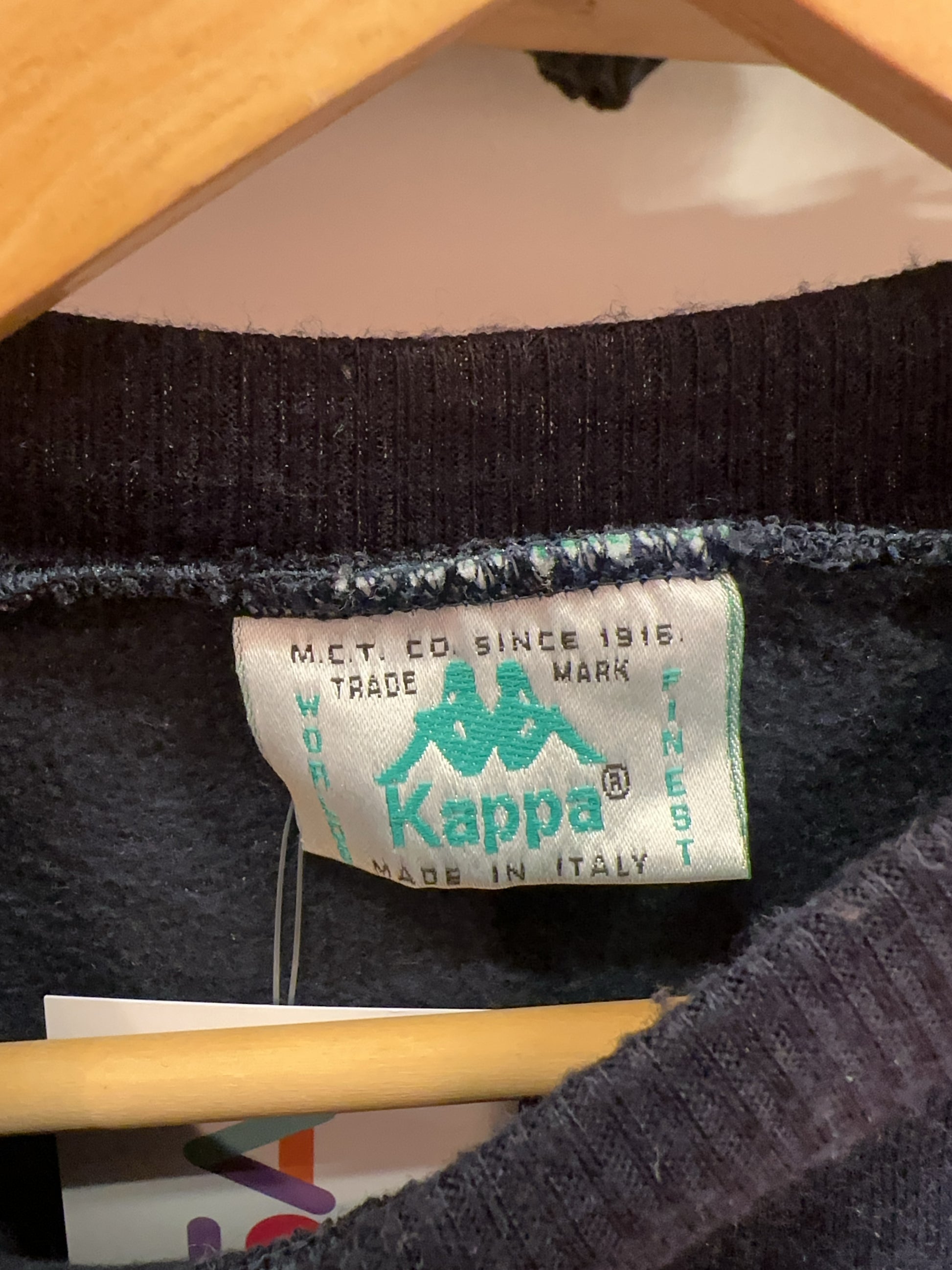 Vintage Kappa Navy Logo Crewneck Sweatshirt - M