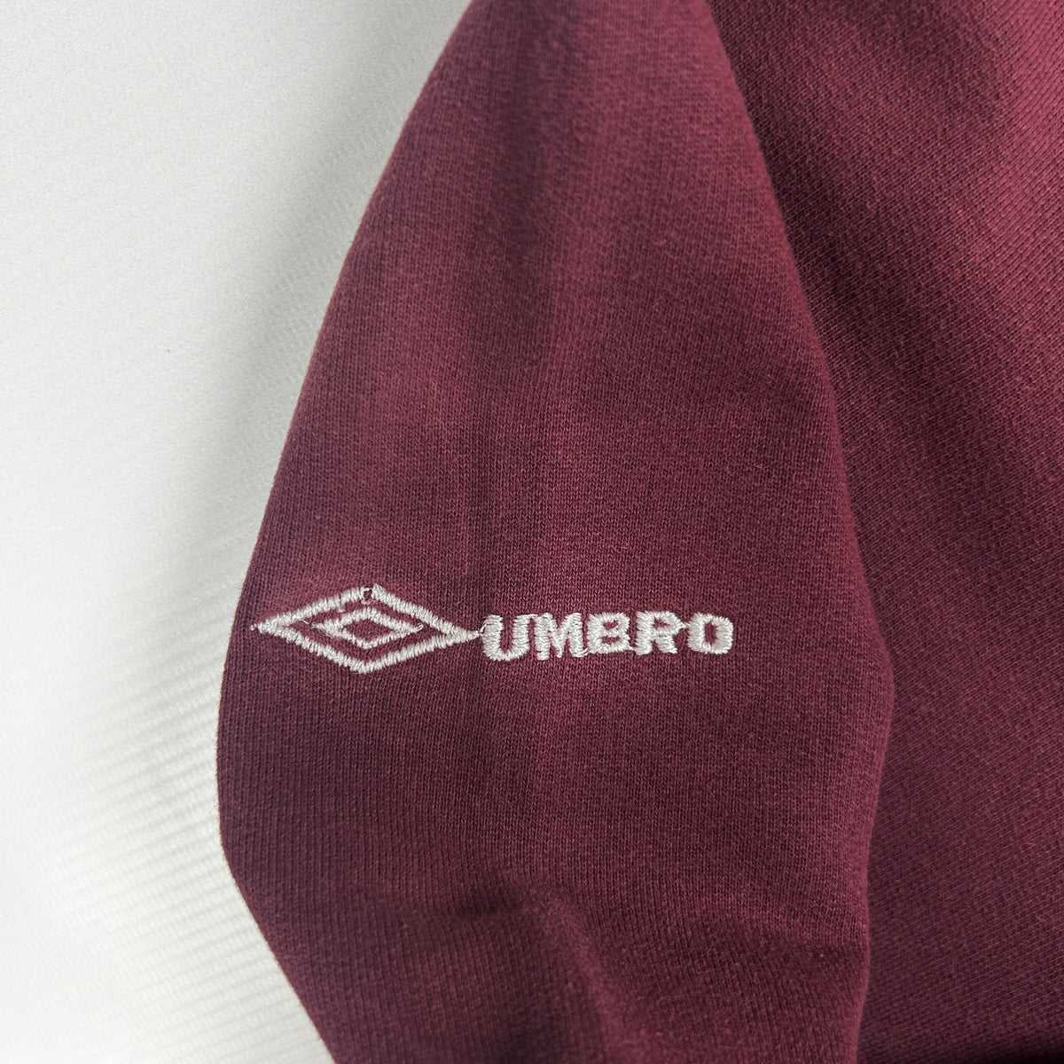 XL - Vintage 1990's Umbro TSV Schammelsdorf Burgundy Quarter-Zip Training Top