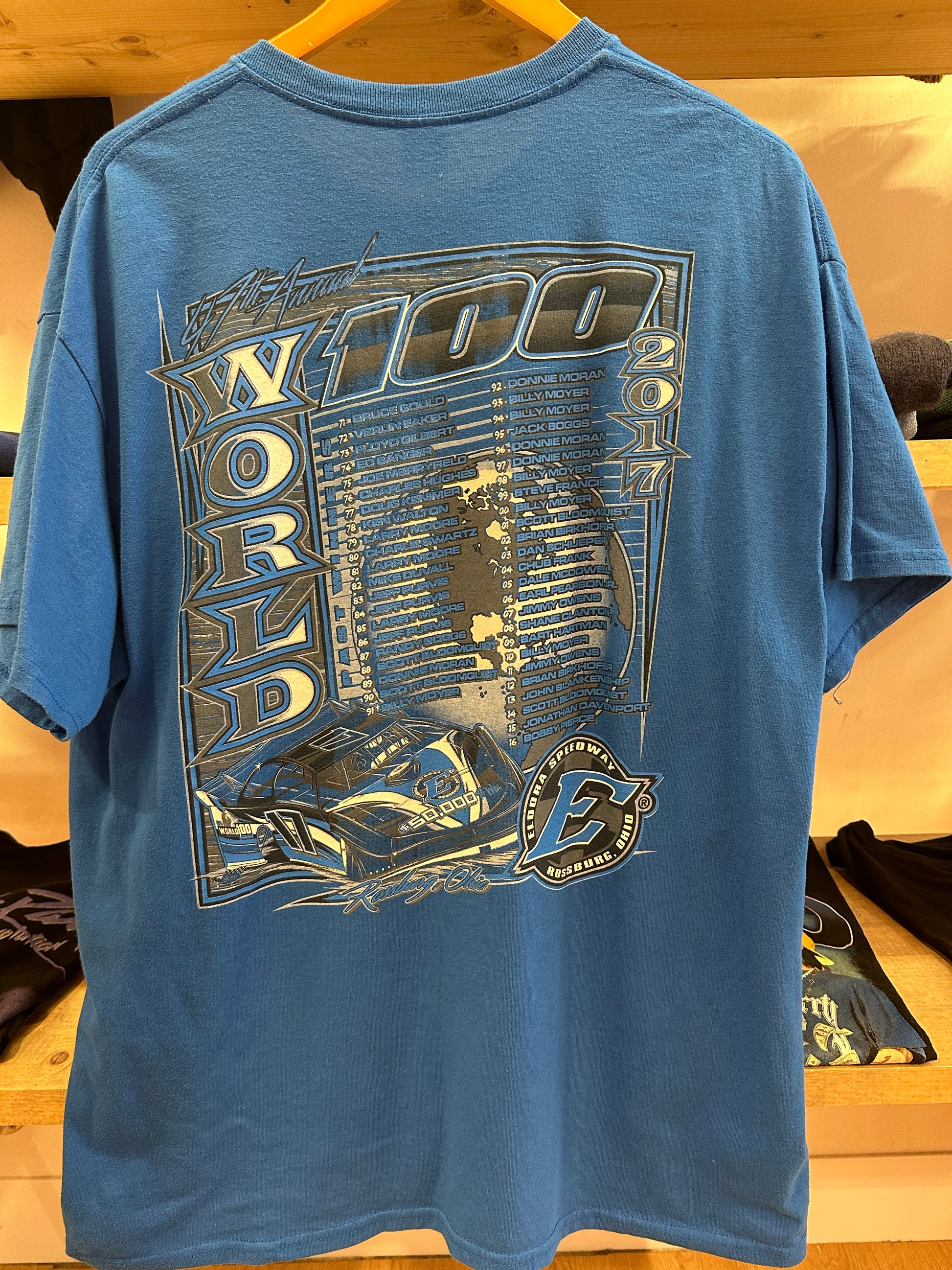 XL - World of Outlaws 2021 Eldora Speedway Blue Racing T-Shirt