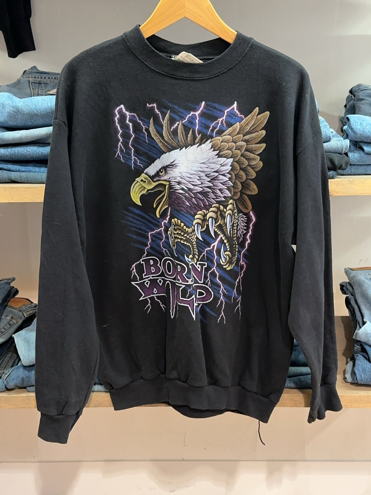 S - American Vintage Born Wild USA Sudadera Sweatshirt
