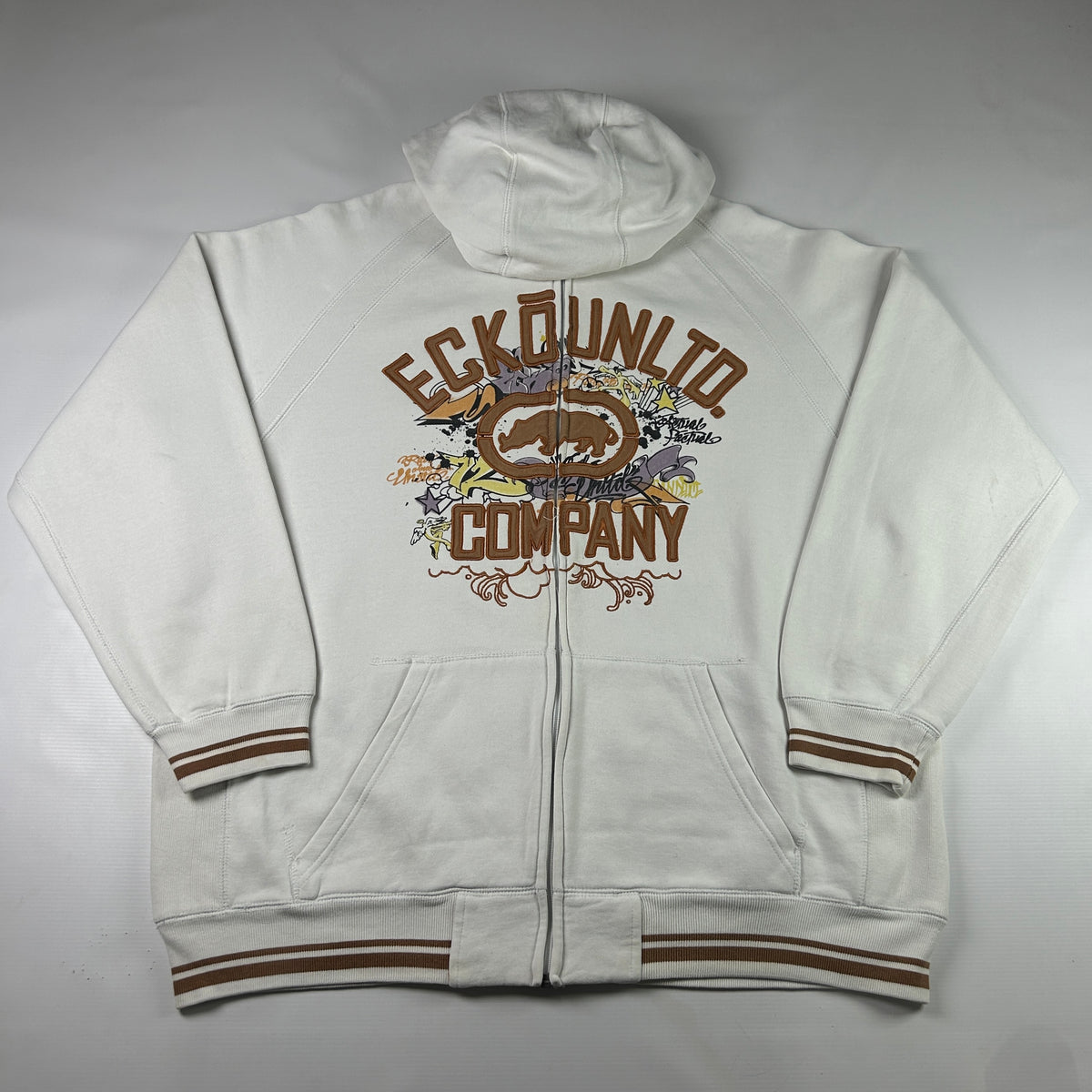 XXL - 2000's Ecko Unltd. Graphic Zip-Up Hoodie